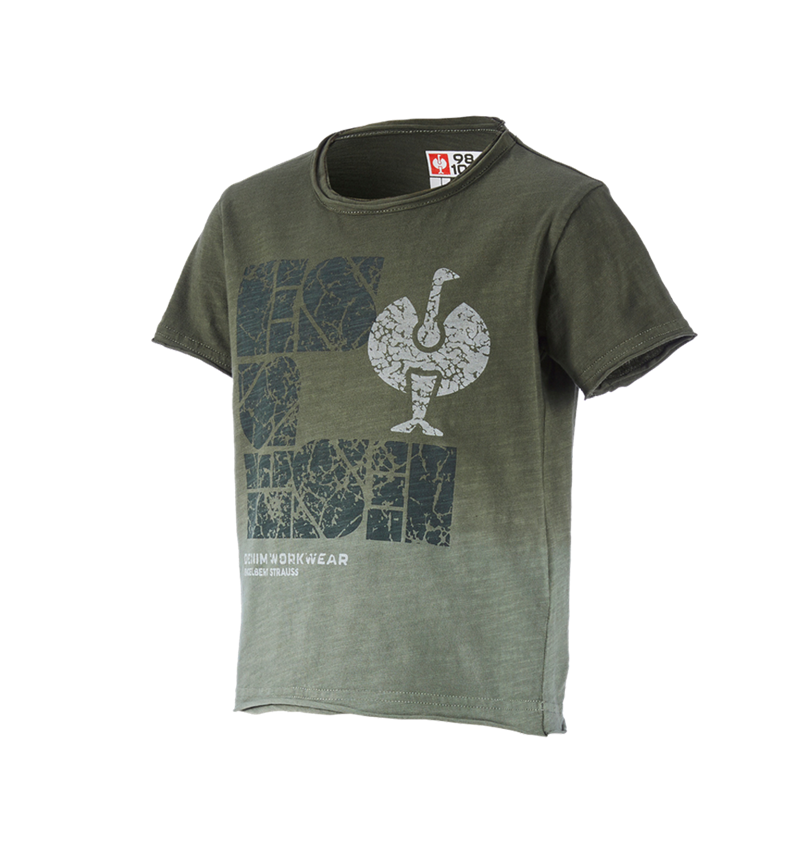 Shirts & Co.: e.s. T-Shirt denim workwear, Kinder + tarngrün vintage