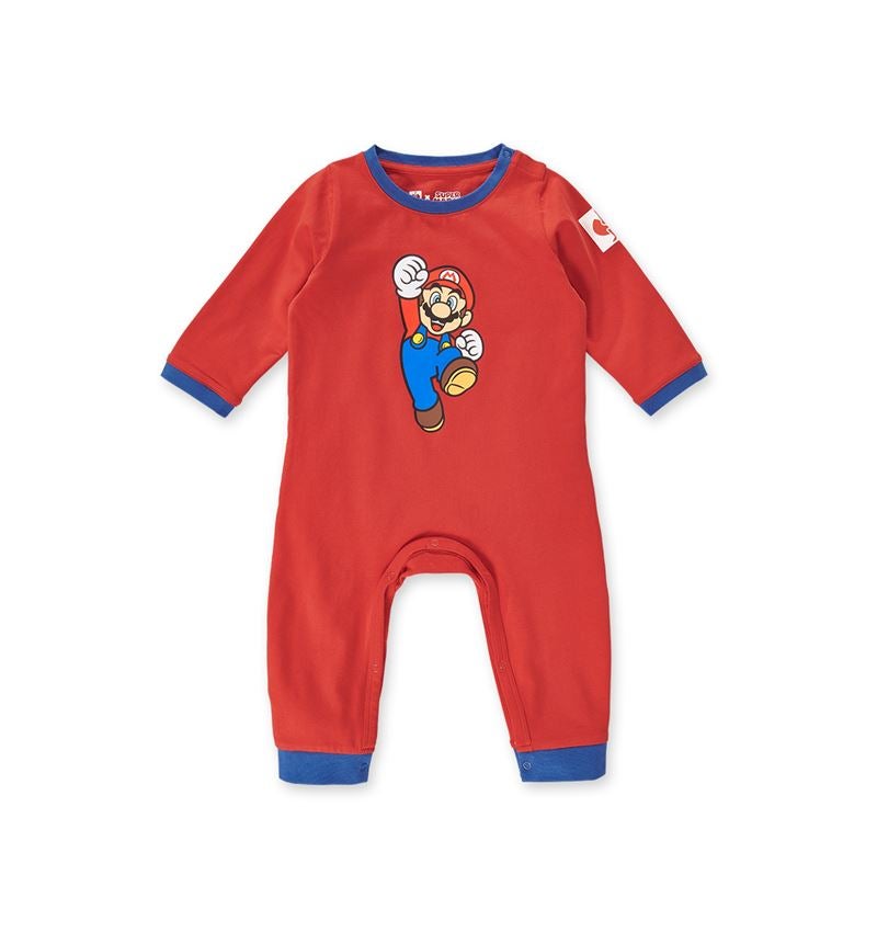 Accessoires: Body pour bébé Super Mario + strauss rouge