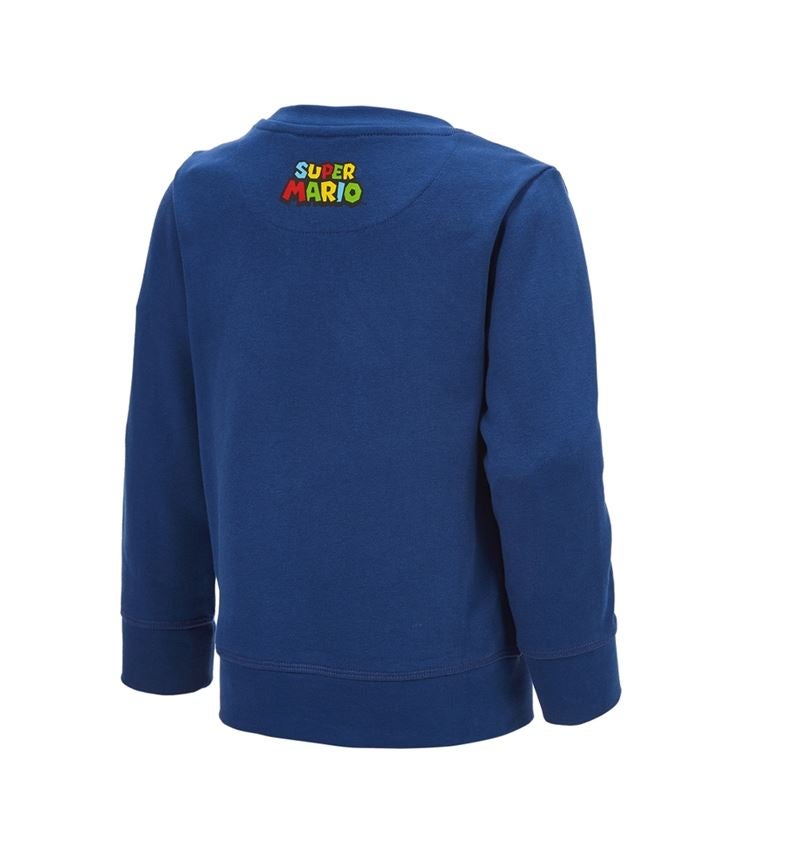 Shirts & Co.: Super Mario Sweatshirt, Kinder + alkaliblau 2