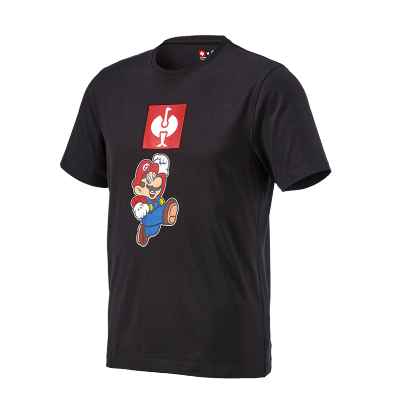 Kollaborationen: Super Mario T-Shirt, Herren + schwarz 1