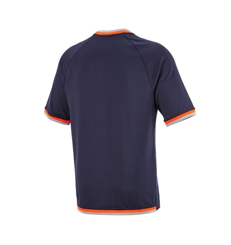Hauts: T-shirt fonctionnel e.s.ambition + bleu foncé/orange fluo 9
