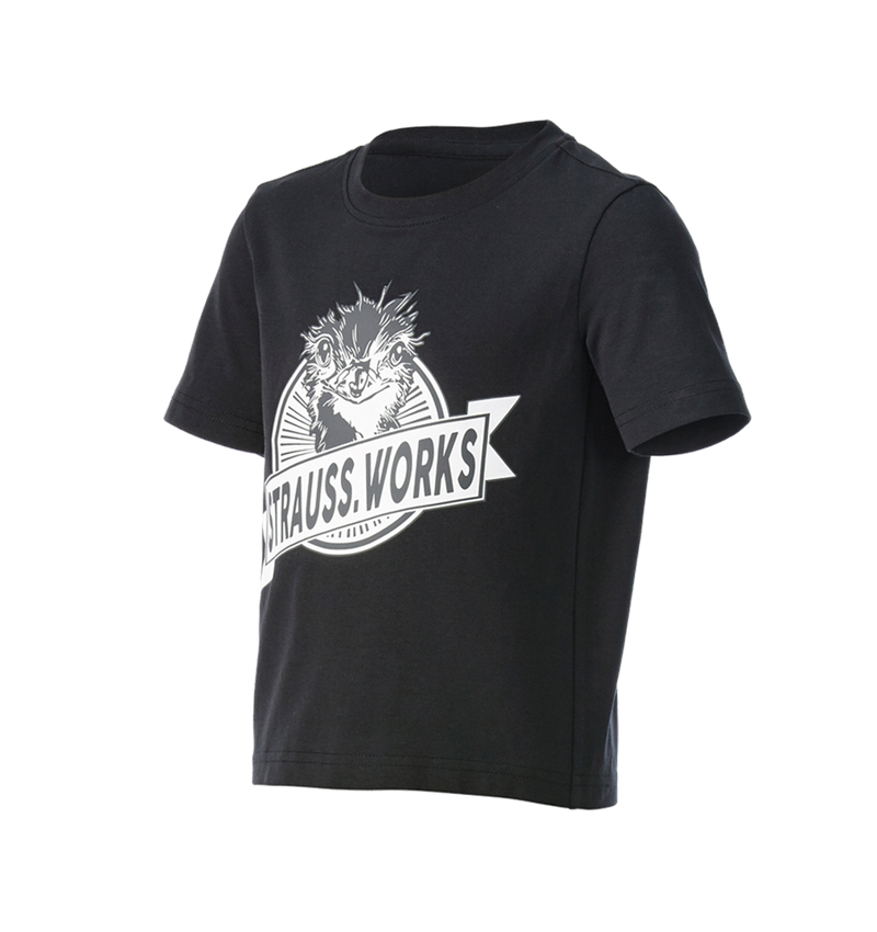 Hauts: e.s. T-shirt strauss works, enfants + noir/blanc