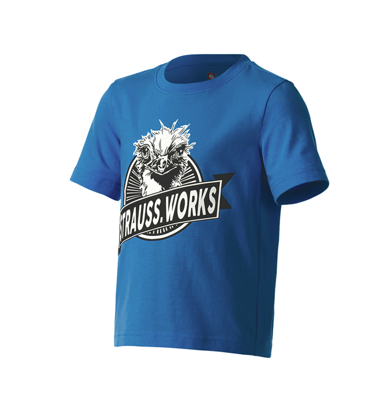 Bekleidung: e.s. T-Shirt strauss works, Kinder + enzianblau