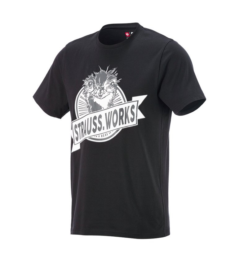 Hauts: e.s. T-shirt strauss works + noir/blanc 2