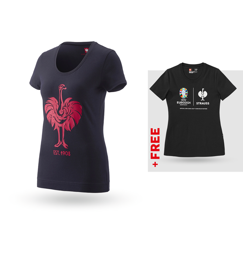 Collaborations: SET: e.s. T-shirt 1908, ladies' + free Shirt + navy/berry