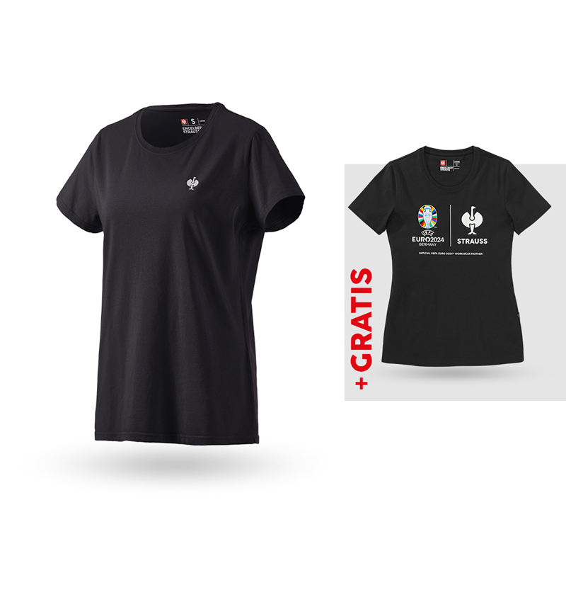 Bekleidung: SET:T-Shirt e.s.motion ten pure,Damen+Gratis Shirt + oxidschwarz vintage