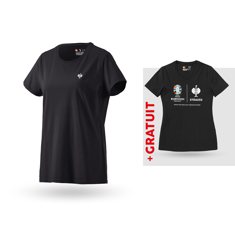 Collaborations: KIT:T-Shirt e.s.motion ten pure, femmes+grat. Shir + noir oxyde vintage