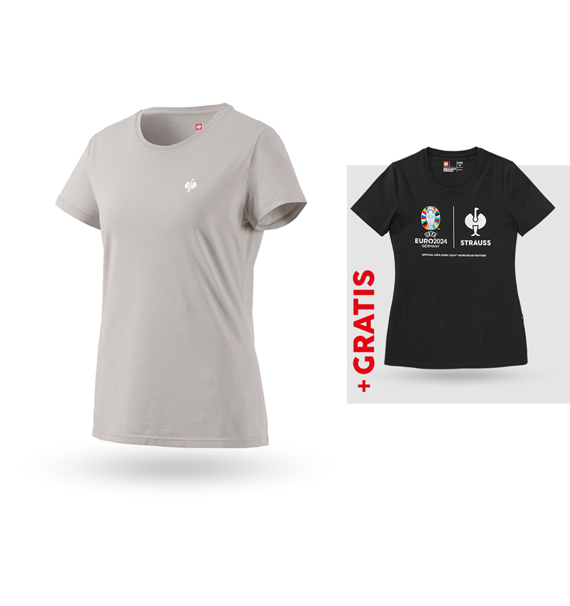 Bekleidung: SET:T-Shirt e.s.motion ten pure,Damen+Gratis Shirt + opalgrau vintage