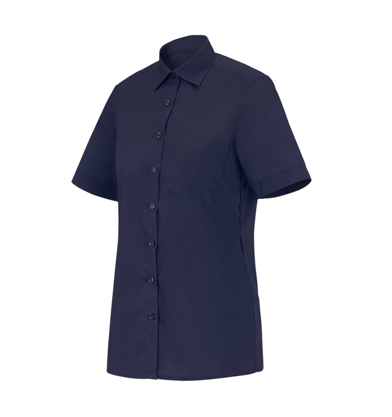 Shirts & Co.: e.s. Servicebluse kurzarm + dunkelblau