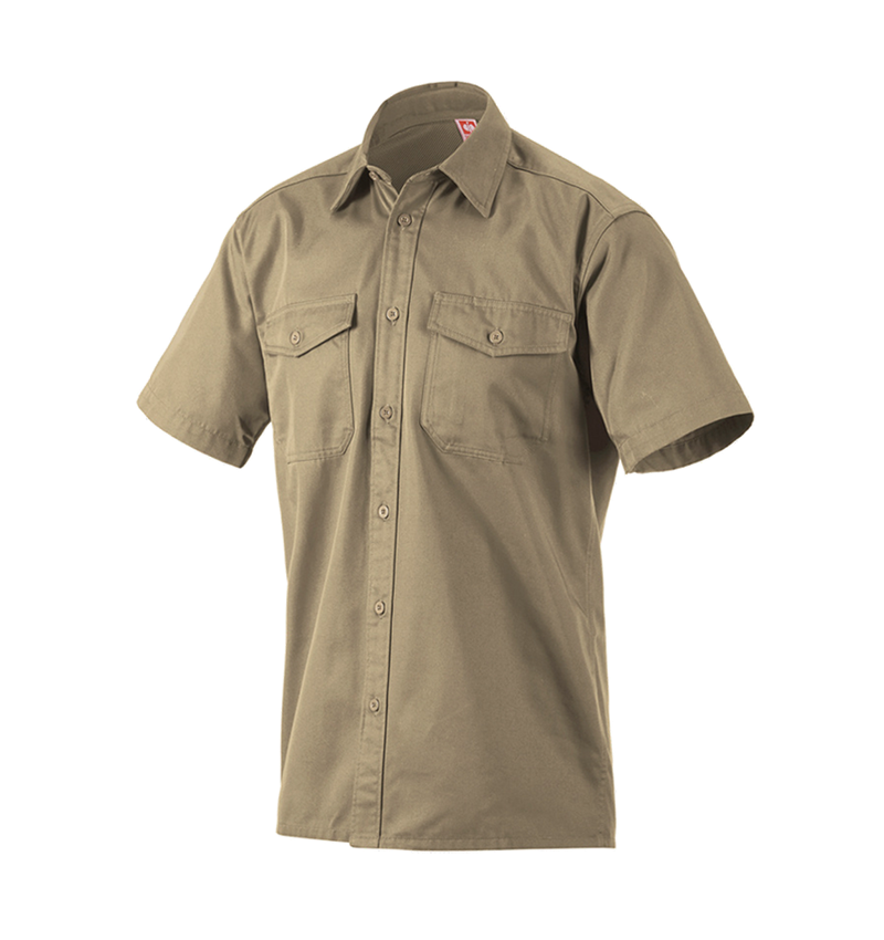 Shirts & Co.: Arbeitshemd e.s.classic, kurzarm + khaki