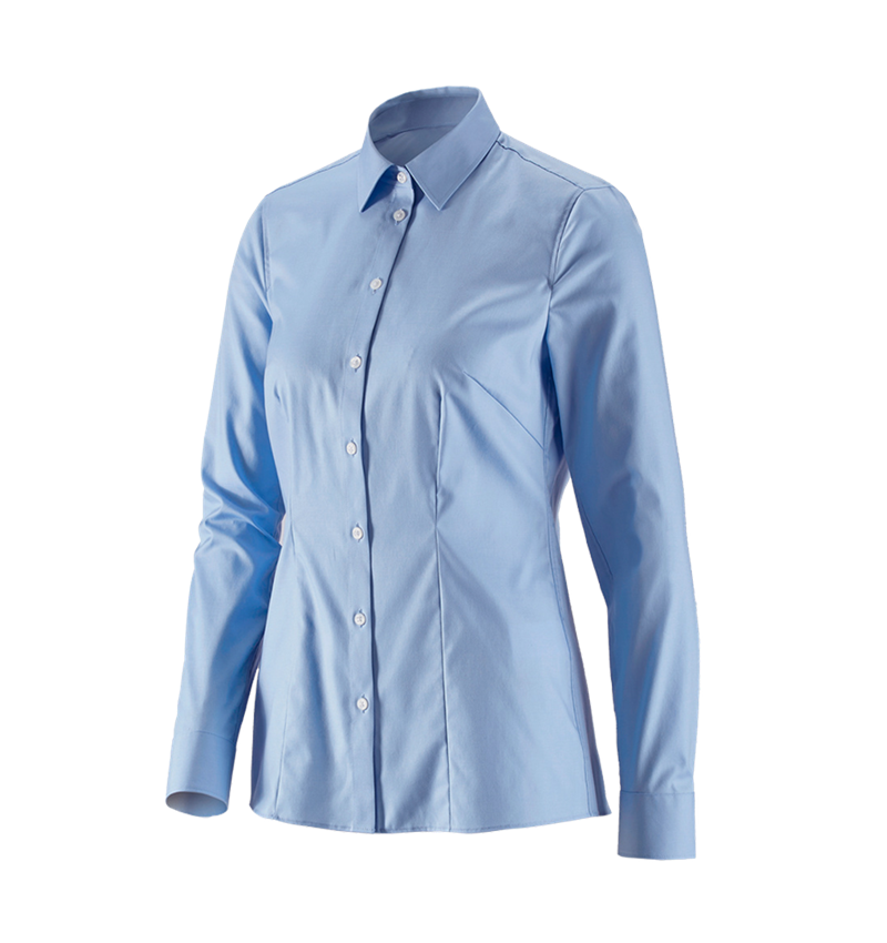 Themen: e.s. Business Bluse cotton stretch, Damen reg. fit + frostblau 2