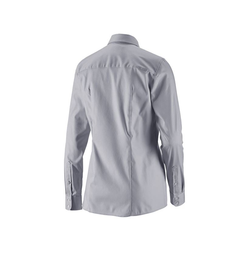 Shirts & Co.: e.s. Business Bluse cotton stretch, Damen reg. fit + nebelgrau 3