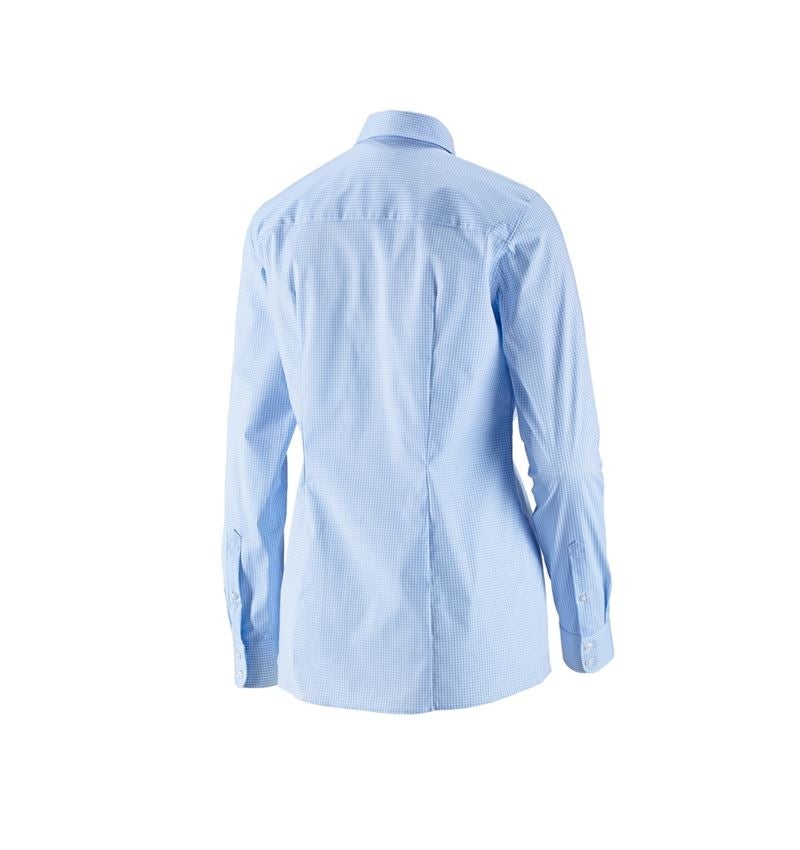 Shirts & Co.: e.s. Business Bluse cotton stretch, Damen reg. fit + frostblau kariert 3