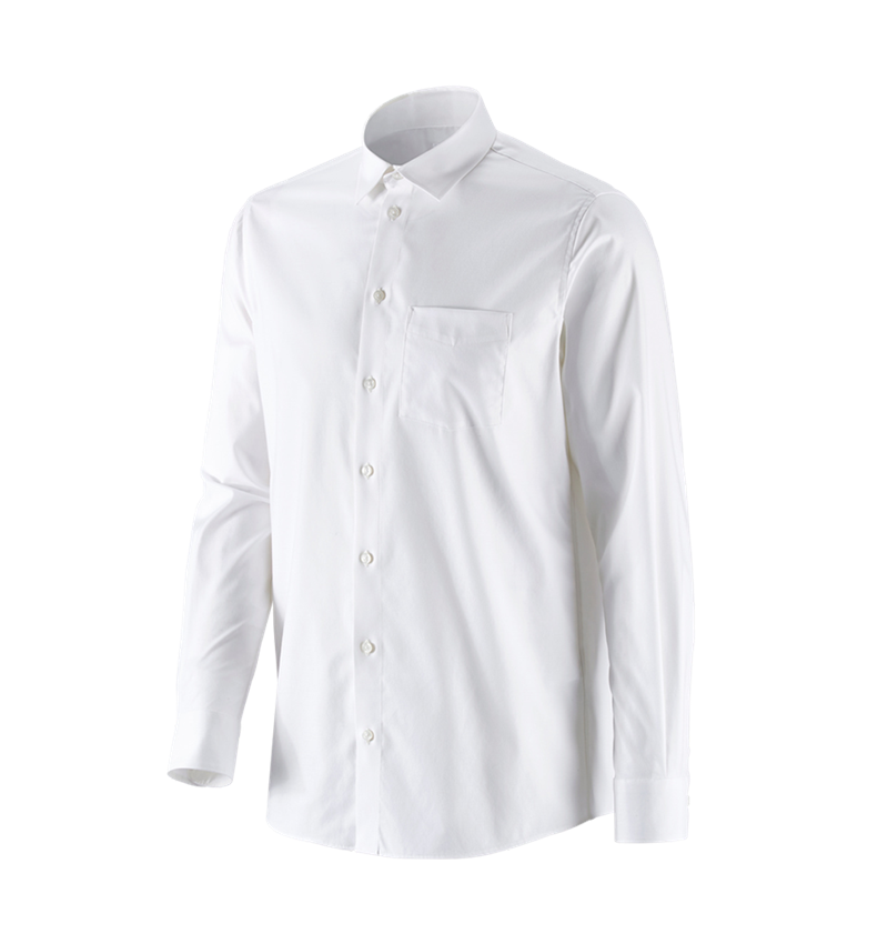 Hauts: e.s. Chemise de travail cotton stretch comfort fit + blanc 1