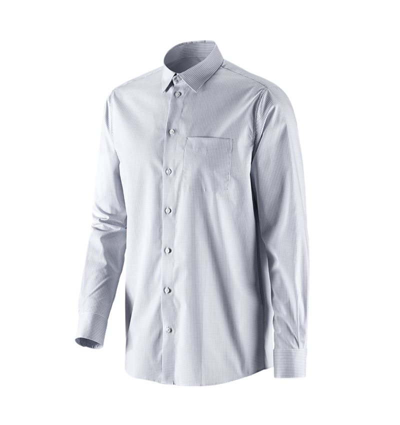Shirts & Co.: e.s. Business Hemd cotton stretch, comfort fit + nebelgrau kariert 3