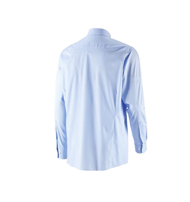 Hauts: e.s. Chemise de travail cotton stretch comfort fit + bleu glacial à carreaux 4