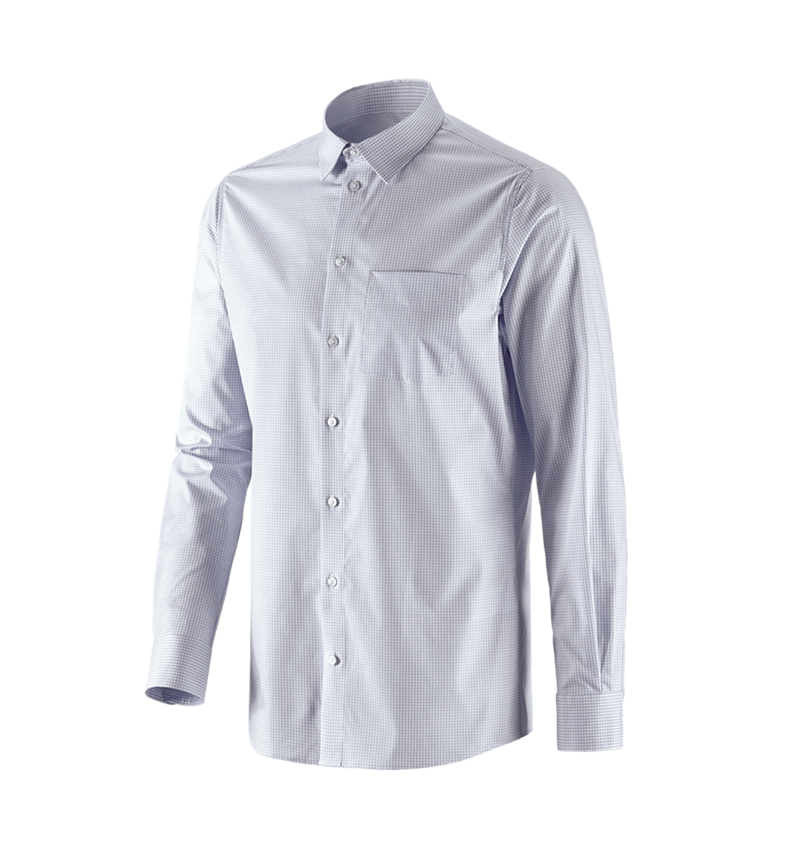Shirts & Co.: e.s. Business Hemd cotton stretch, regular fit + nebelgrau kariert 4