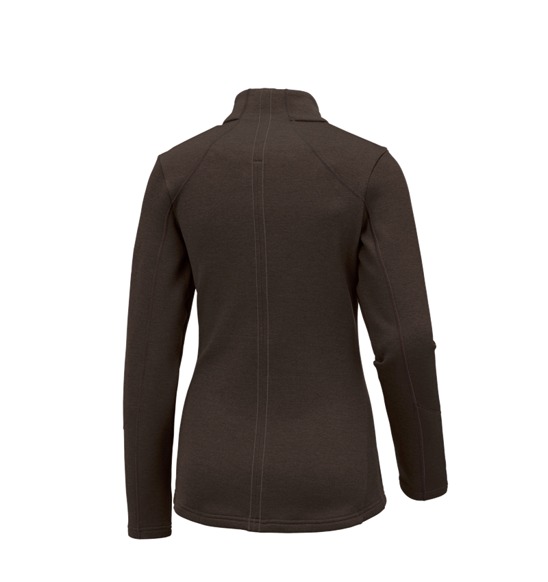 Work Jackets: e.s. Functional sweat jacket melange, ladies' + chestnut melange 1