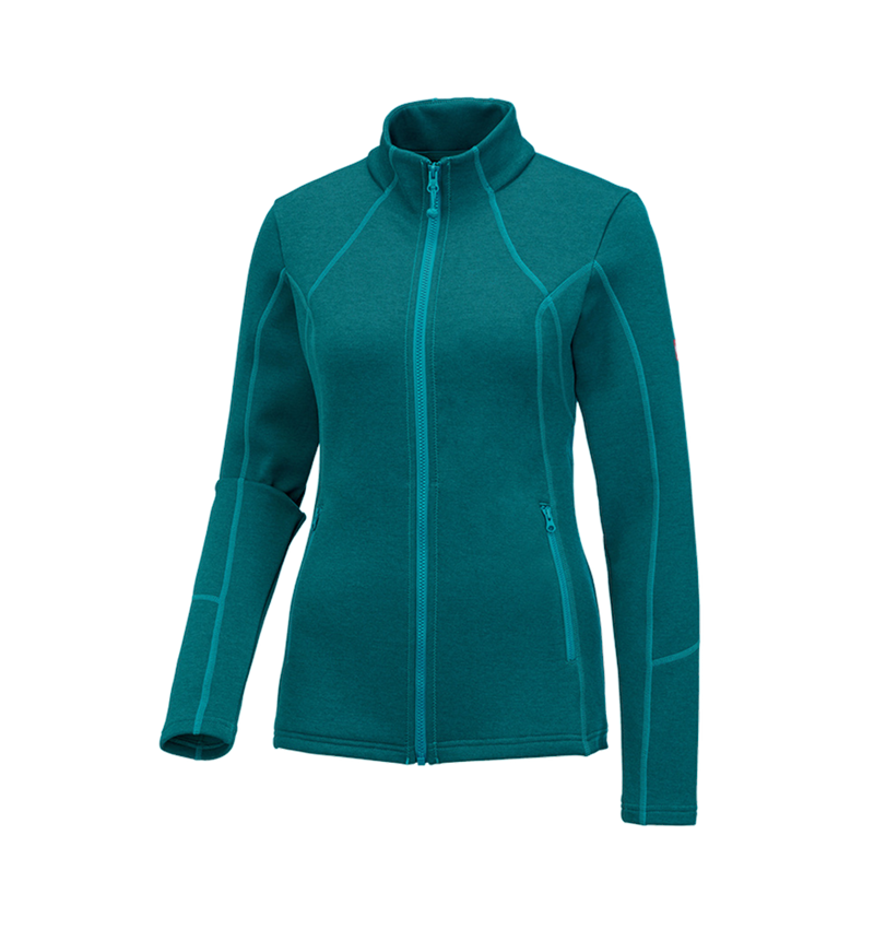 Gardening / Forestry / Farming: e.s. Functional sweat jacket melange, ladies' + ocean melange