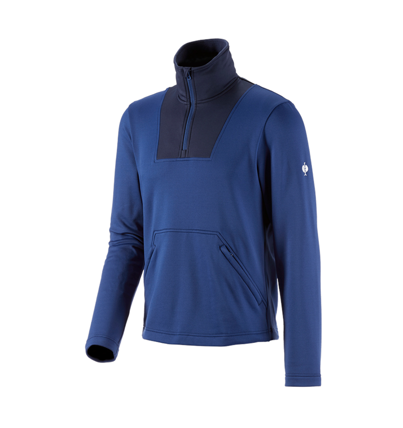 Funktions-Troyer thermo stretch e.s.concrete alkaliblau/tiefblau | Strauss | Funktionsshirts