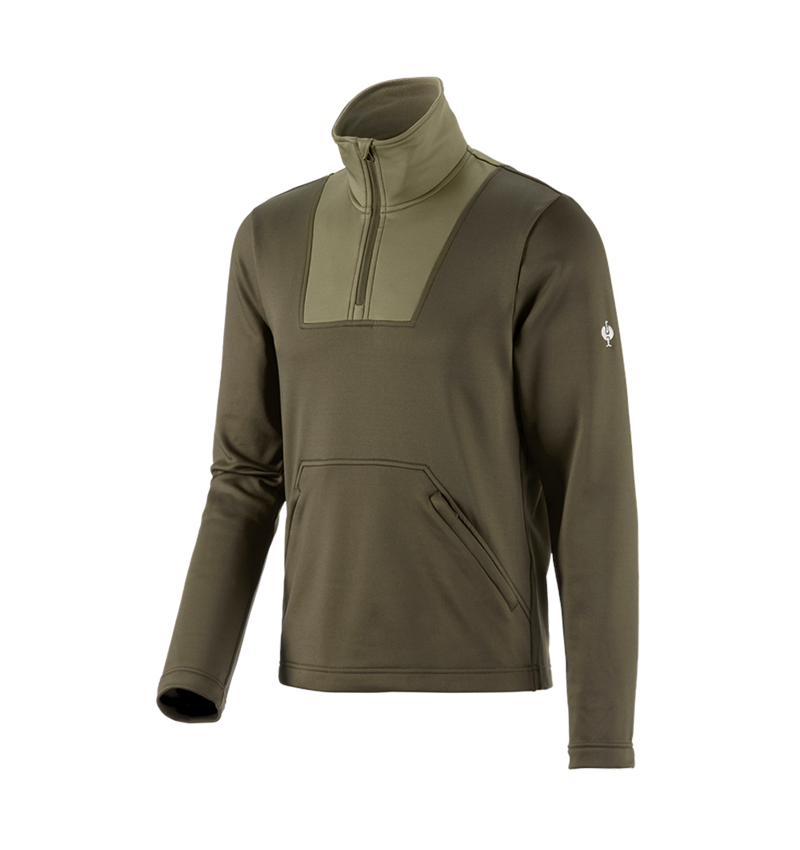 Shirts, Pullover & more: Functional-troyer thermo stretch e.s.concrete + mudgreen/stipagreen 2