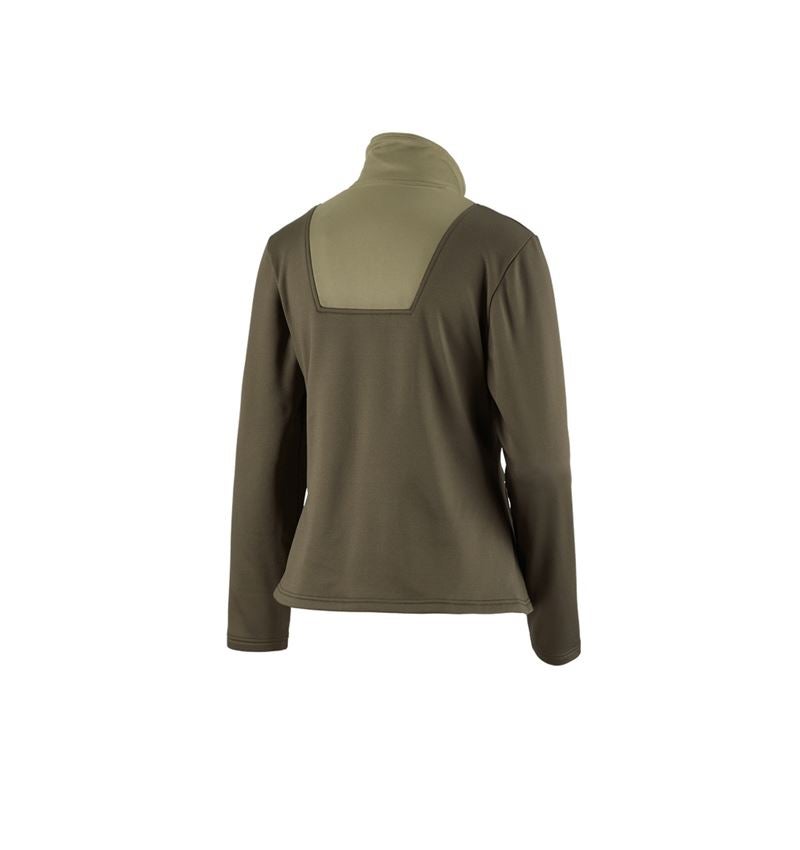 Shirts & Co.: Funktions-Troyer thermo stretch e.s.concrete,Damen + schlammgrün/stipagrün 3