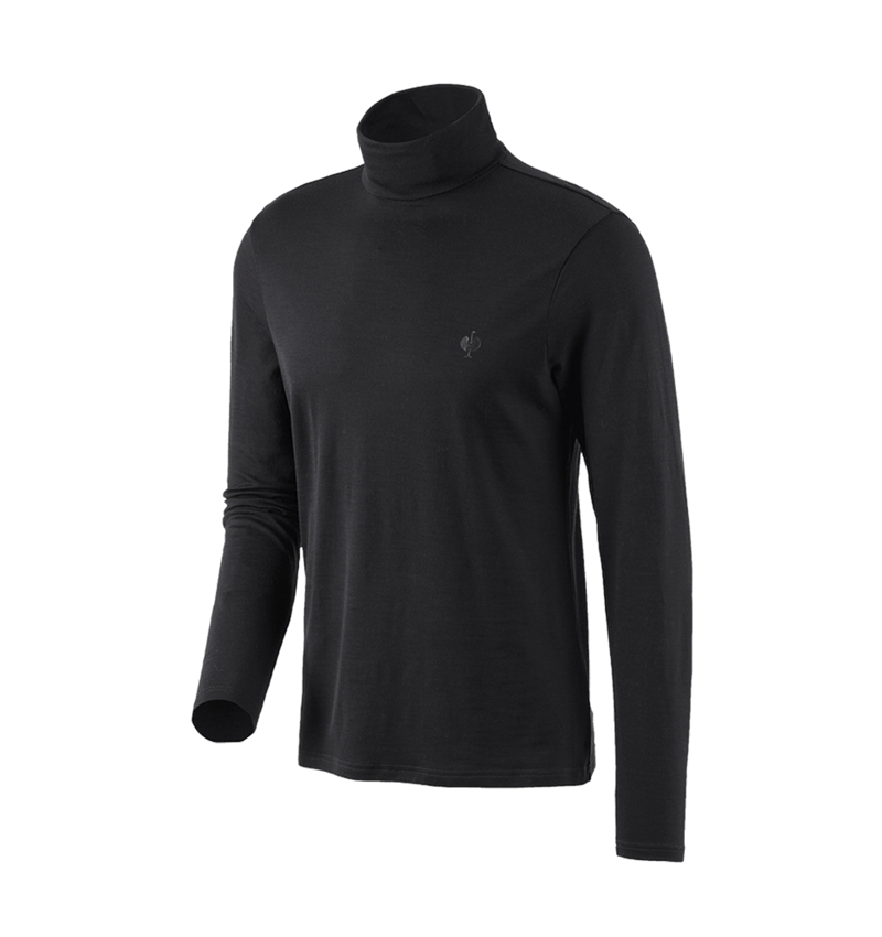 Shirts, Pullover & more: Turtle neck shirt Merino e.s.trail + black 2