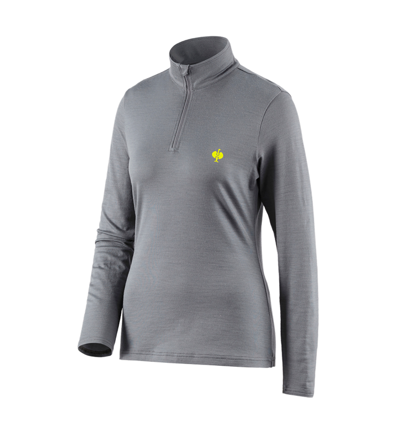 Shirts, Pullover & more: Troyer Merino e.s.trail, ladies' + basaltgrey/acid yellow 3