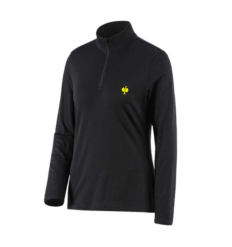Shirts, Pullover & more: Troyer Merino e.s.trail, ladies' + black/acid yellow 2