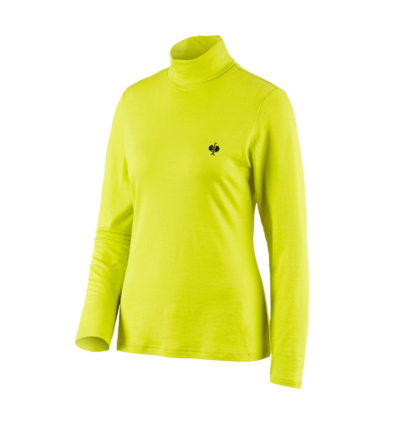 Shirts, Pullover & more: Turtle neck shirt Merino e.s.trail, ladies' + acid yellow/black 3