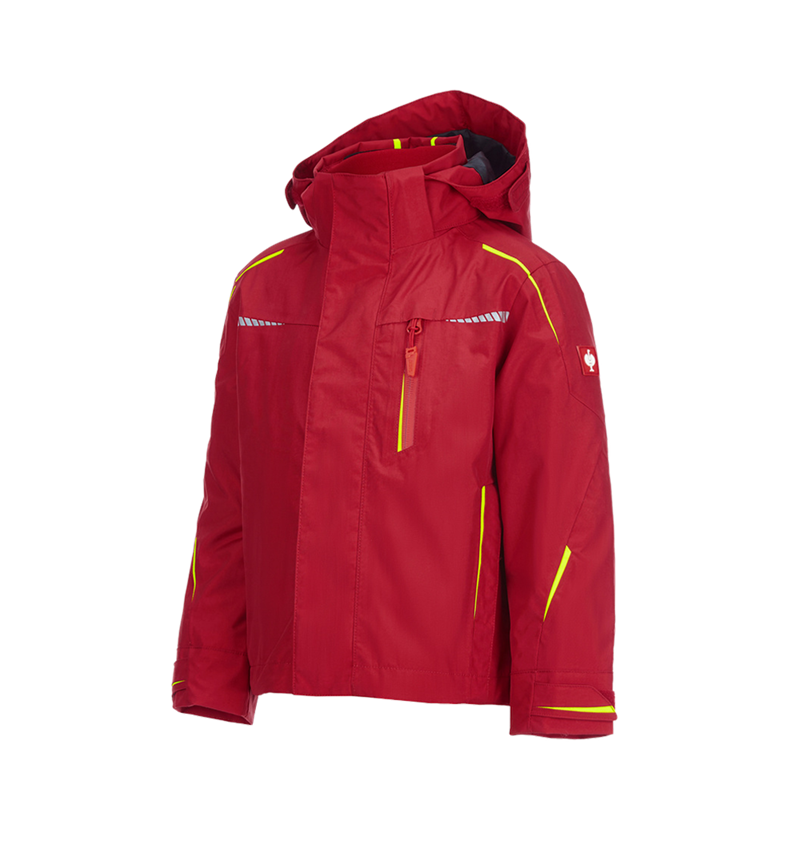 Cold: 3 in 1 functional jacket e.s.motion 2020,  childr. + fiery red/high-vis yellow 1