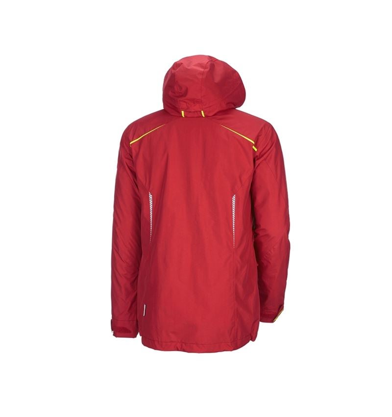 Work Jackets: 3 in 1 functional jacket e.s.motion 2020, men's + fiery red/high-vis yellow 3