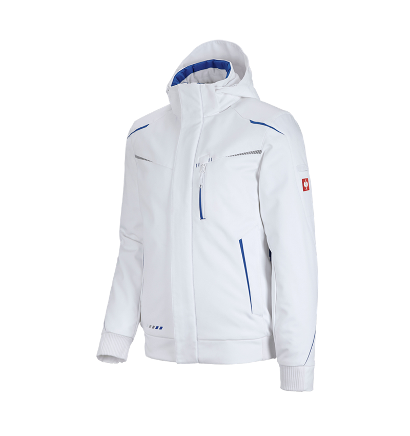 Work Jackets: Winter softshell jacket e.s.motion 2020, men's + white/gentianblue 2