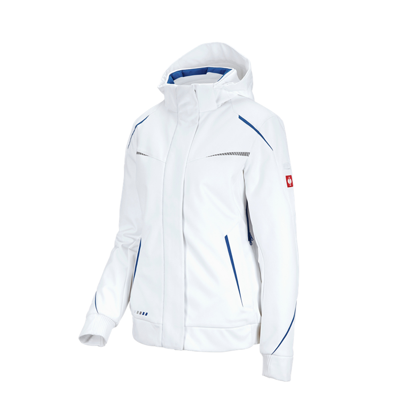 Work Jackets: Winter softshell jacket e.s.motion 2020, ladies' + white/gentianblue 2
