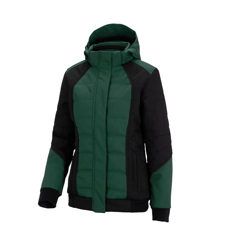 Plumbers / Installers: Winter softshell jacket e.s.vision, ladies' + green/black 2