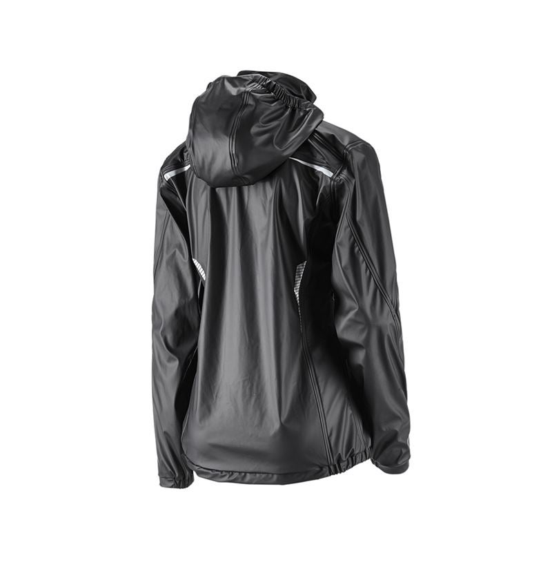 Work Jackets: Rain jacket e.s.motion 2020 superflex, ladies' + black/platinum 3