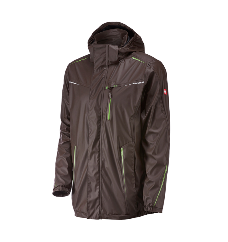 Work Jackets: Rain jacket e.s.motion 2020 superflex + chestnut/seagreen 2