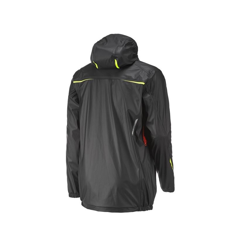 Work Jackets: Rain jacket e.s.motion 2020 superflex + black/high-vis yellow/high-vis orange 4