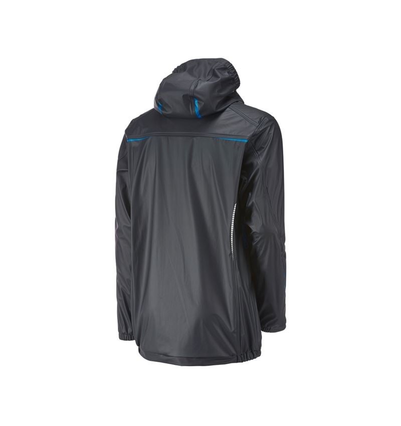 Work Jackets: Rain jacket e.s.motion 2020 superflex + graphite/gentianblue 1