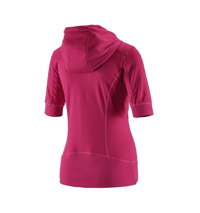 Topics: e.s.Funct. hooded jacket stripe 3/4-sleeve,ladies' + berry 2