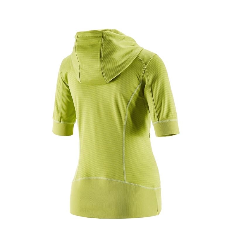 Work Jackets: e.s.Funct. hooded jacket stripe 3/4-sleeve,ladies' + maygreen 2
