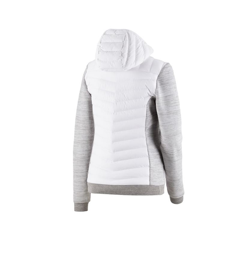 Work Jackets: Hybrid hooded knitted jacket e.s.motion ten,ladies + white melange 4