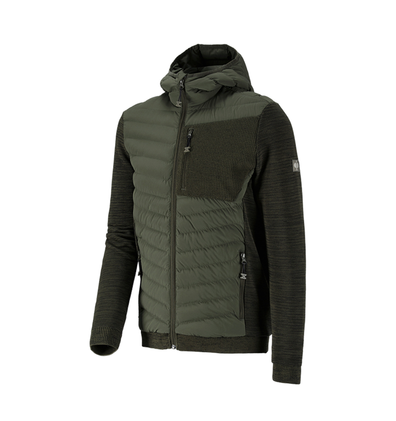 Topics: Hybrid hooded knitted jacket e.s.motion ten + disguisegreen melange 1