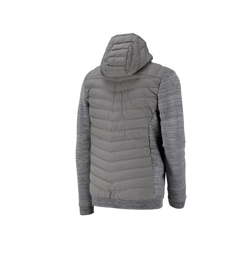 Work Jackets: Hybrid hooded knitted jacket e.s.motion ten + granite melange 2
