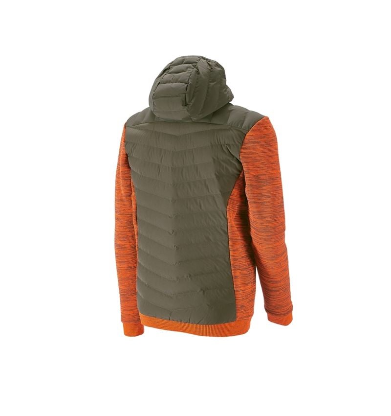 Vestes de travail: Veste en tricot à capuche hybride e.s.motion ten + vert camouflage/orange fluo mélange 3