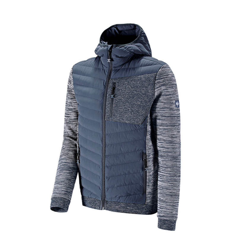 Topics: Hybrid hooded knitted jacket e.s.motion ten + slateblue melange 2