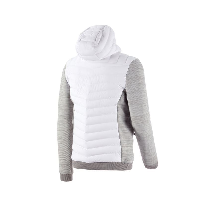 Work Jackets: Hybrid hooded knitted jacket e.s.motion ten + white melange 4