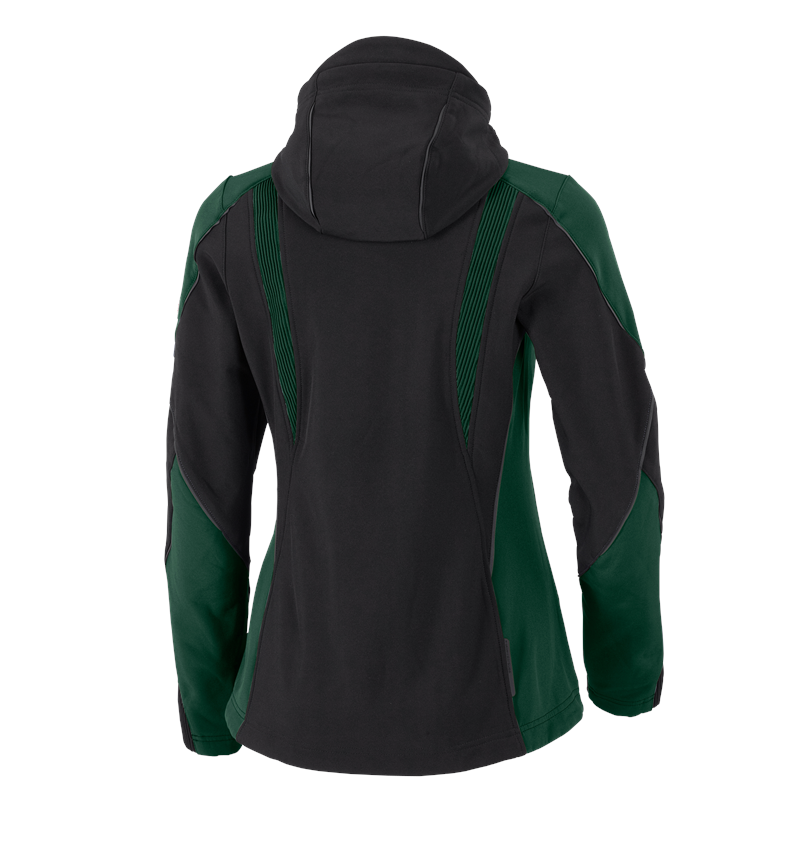 Work Jackets: Softshell jacket e.s.vision, ladies' + black/green 3
