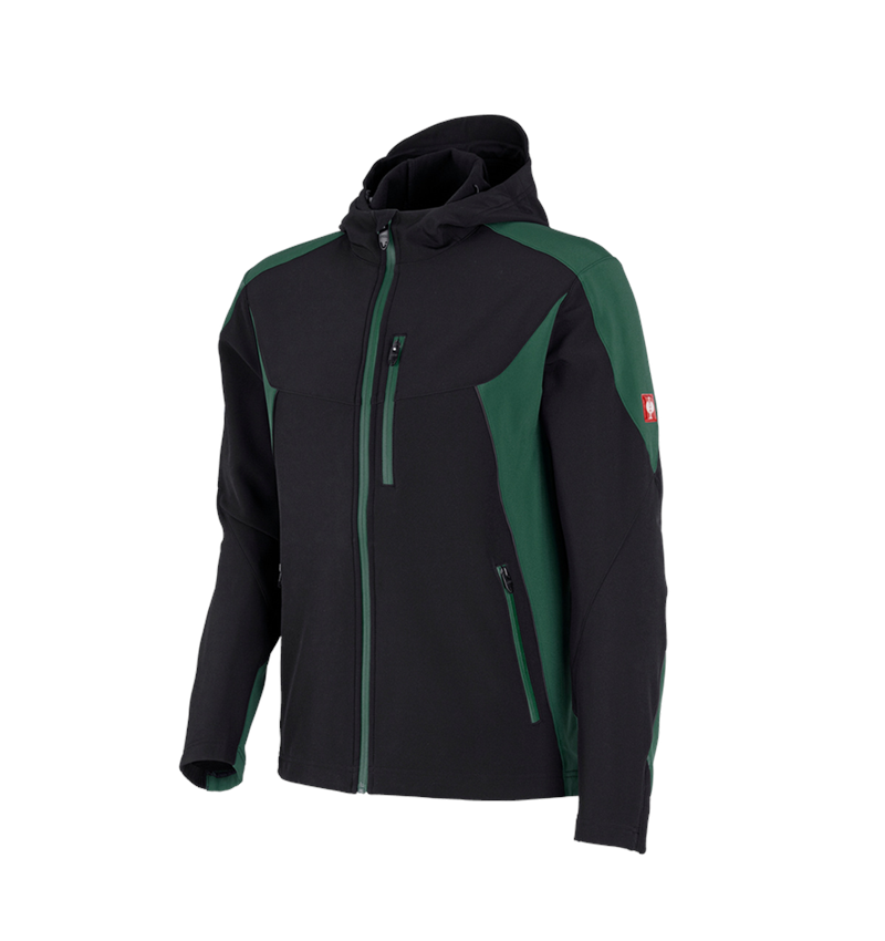 Work Jackets: Softshell jacket e.s.vision + black/green 2