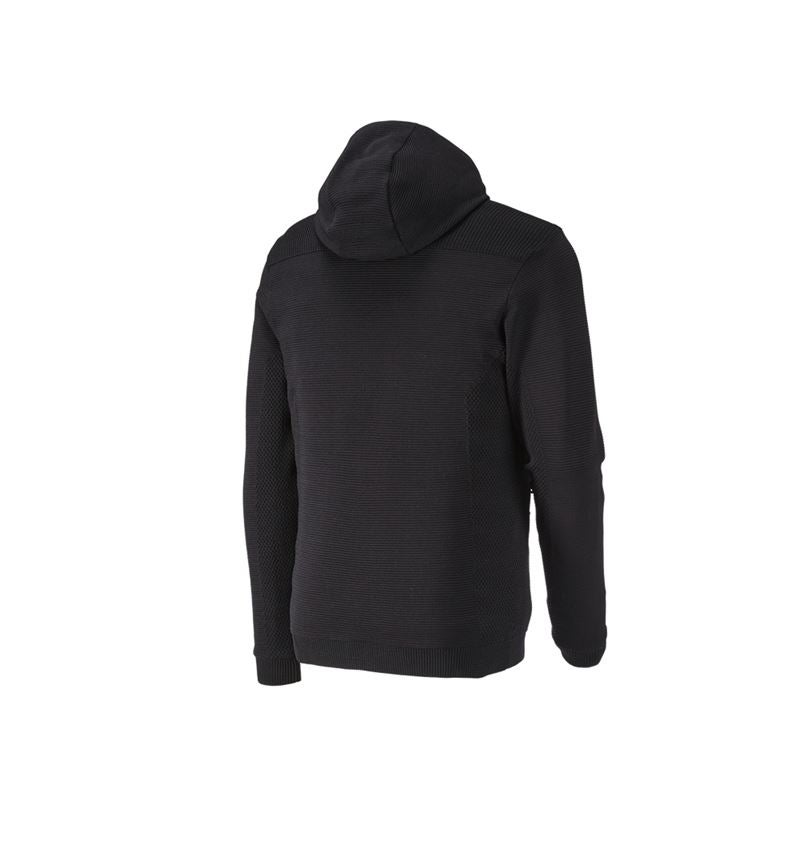 Work Jackets: Windbreaker hooded knitted jacket e.s.motion ten + black 2